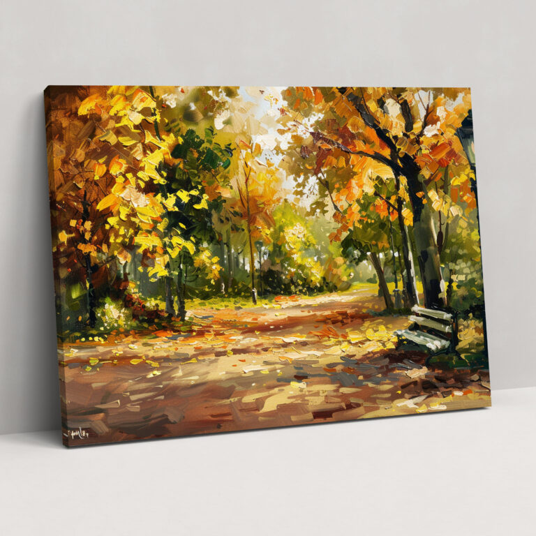 Leonid Afremov Wall Art - Tranquil Park Autumn Canvas Print - Leonid Afremov, Canvas Wall Art, Wall Decoration, Wall Art