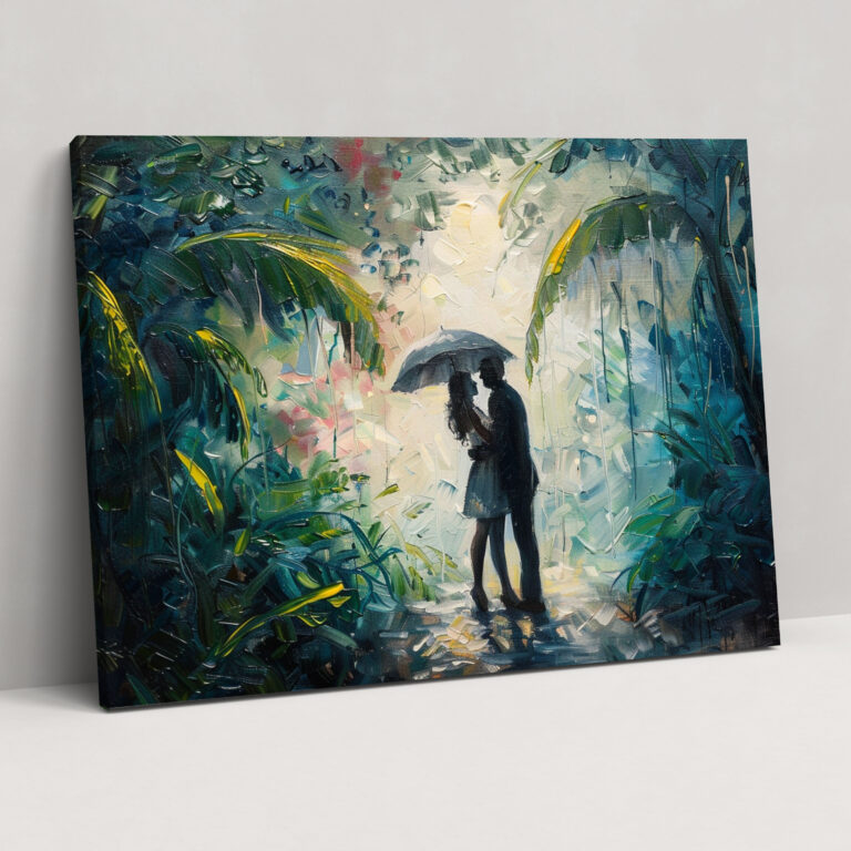 Leonid Afremov Canvas Print - Romantic Couple Rainforest Wall Decoration - Leonid Afremov, Canvas Print, Wall Art, Wall Decoration