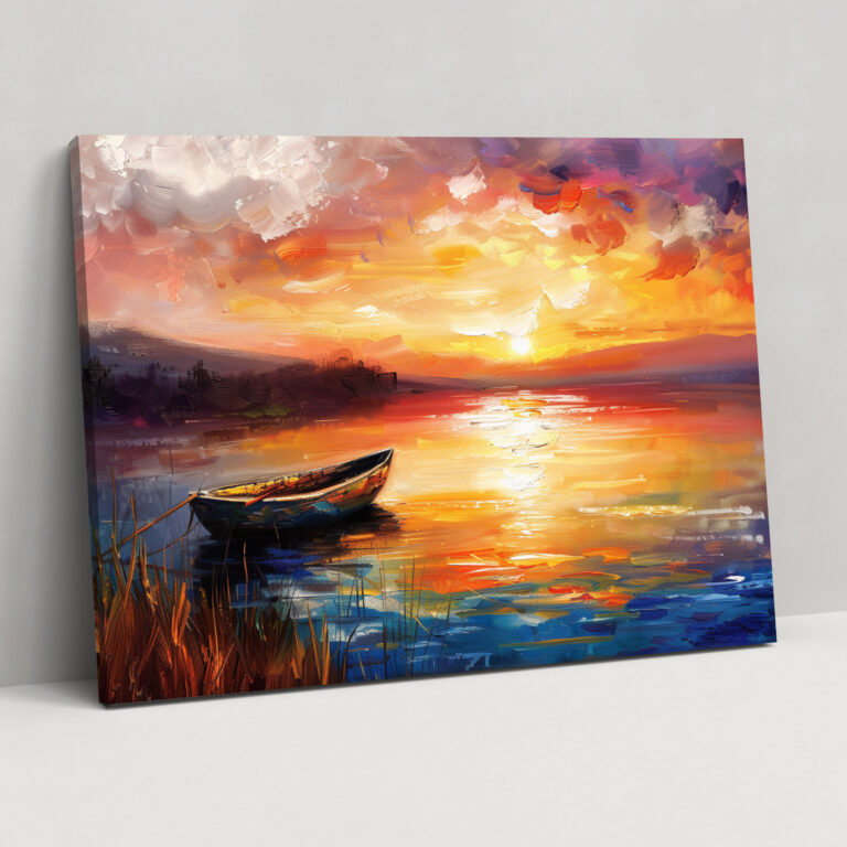 Leonid Afremov Wall Art - Peaceful Lake Sunset Canvas Print - Leonid Afremov, Canvas, Wall Decoration, Canvas Print