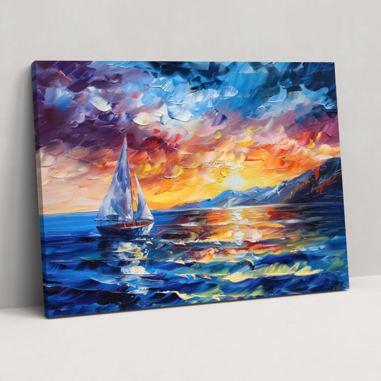 Leonid Afremov Wall Art - Serene Seascape Cool Tones Canvas Print - Leonid Afremov, Canvas, Home Decoration, Canvas Print