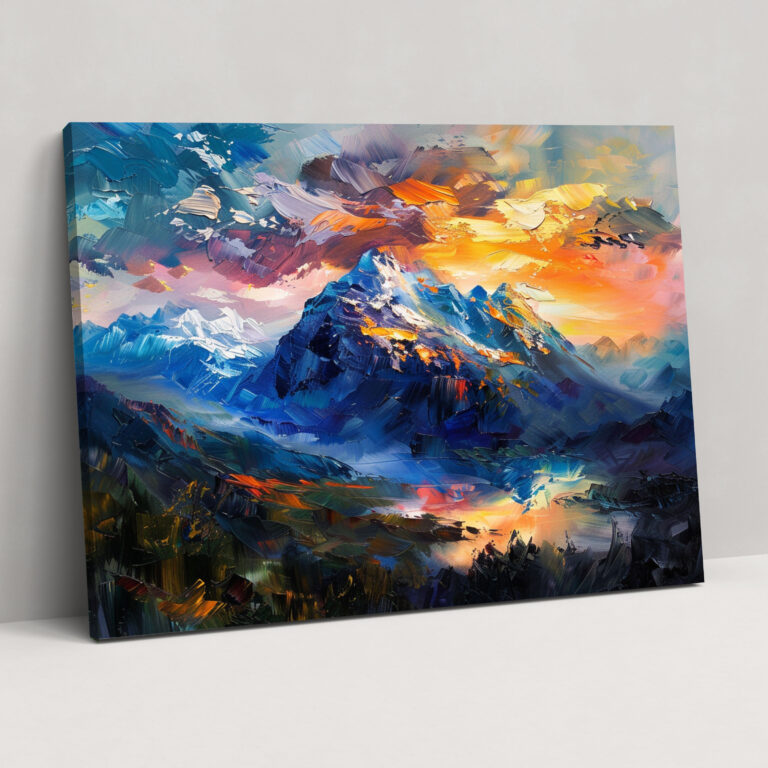 Leonid Afremov Mountain Landscape Canvas Print - Leonid Afremov, Wall Decoration, Canvas Wall Art, Home Decoration