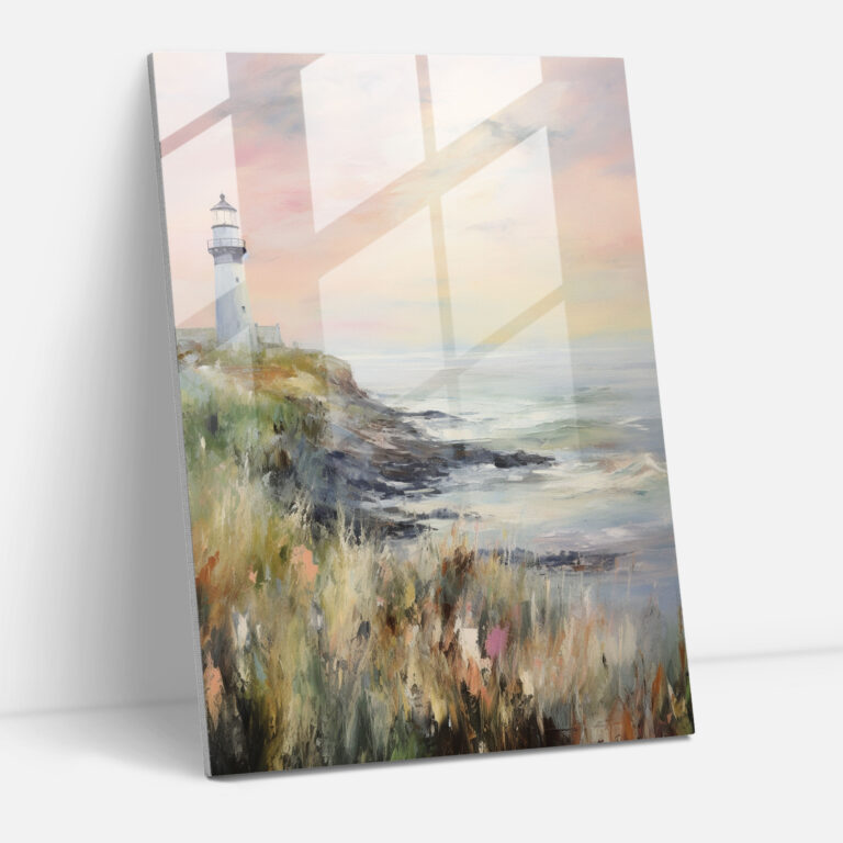Impressionist Lighthouse Glass Print - Lighthouse, Impressionist Painting, Modern Art, Lighthouse