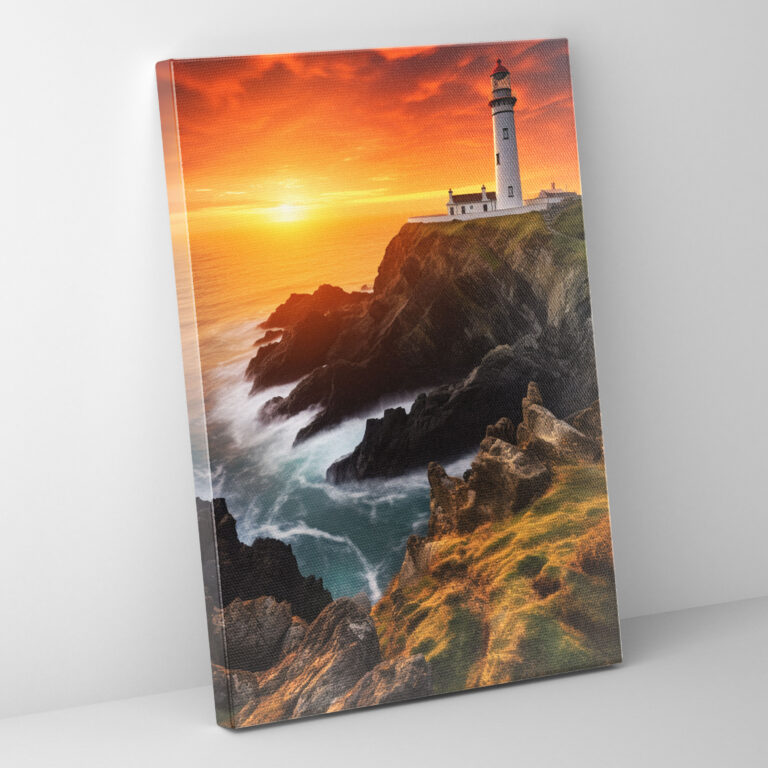 Panoramic Lighthouse Wall Decoration - Lighthouse, Panoramic Photograph, Wall Art, Canvas