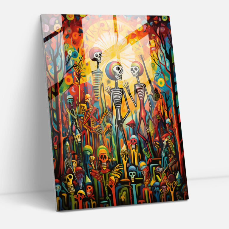 Los Muertos Glass Print - Los Muertos, Colorful, Los Muertos, Abstract Painting