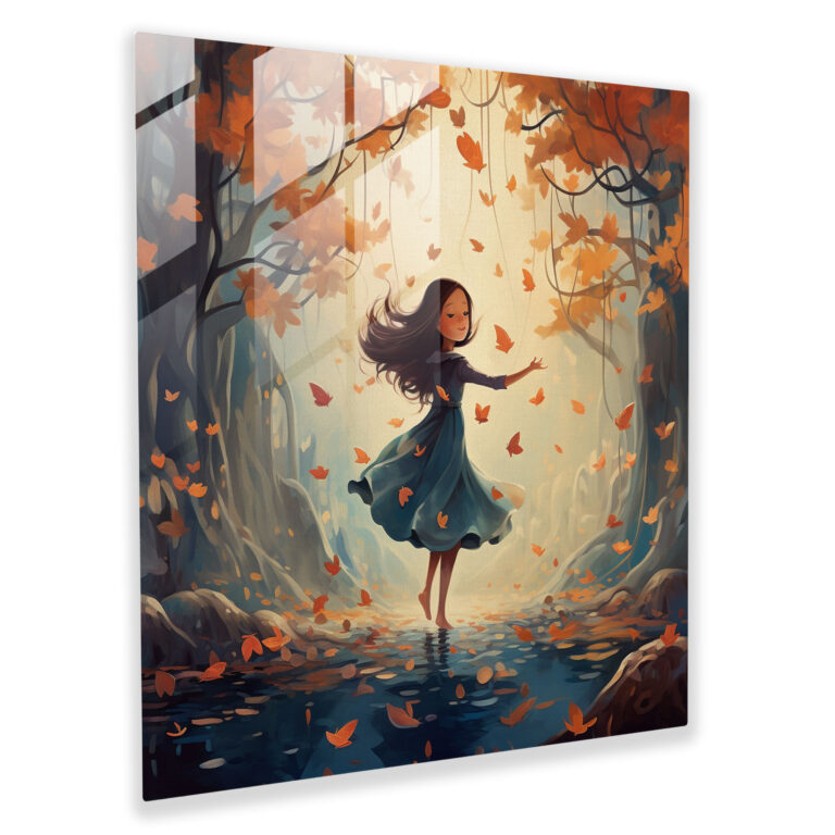 Magical Leaves Glass Wall Art - Leaves, Wall Decoration, Glass Wall Art, Home Decoration