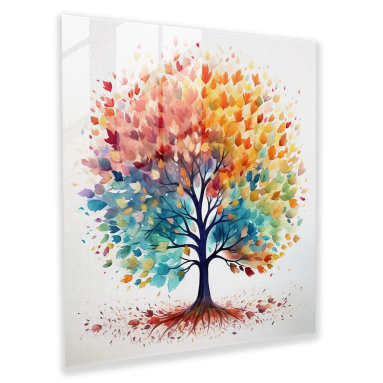 Floating Leaves Glass Wall Art - Leaves, Glass Print, Sky, Floating