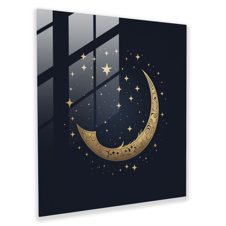 Midnight Serenity Glass Print - Midnight, Wall Decoration, Midnight, Glass Art