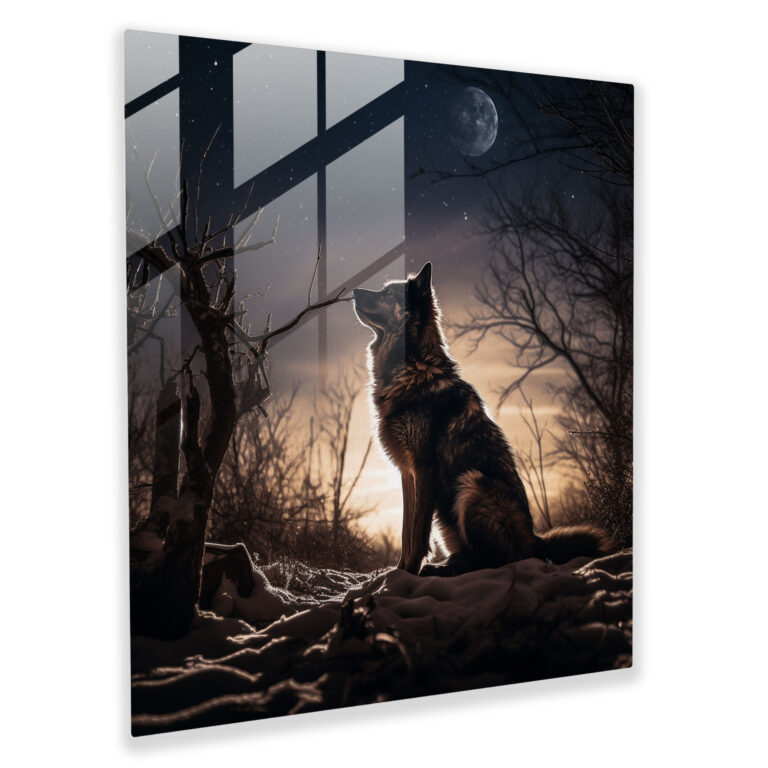 Midnight Solitude Glass Print - Midnight, Modern Art, Home Decoration, Midnight