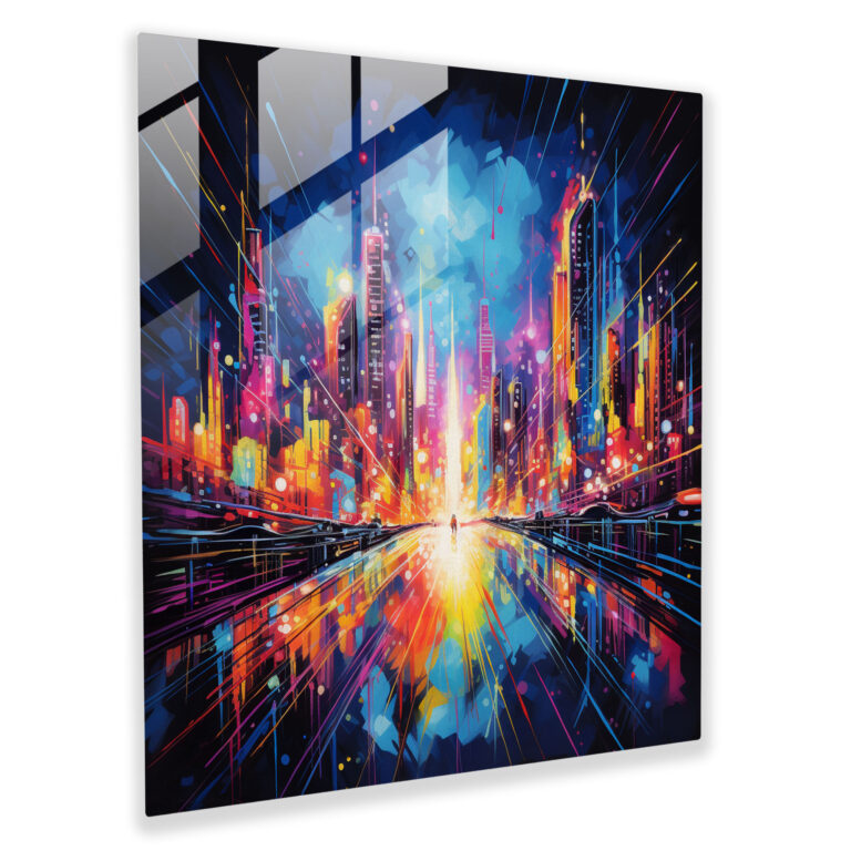 Midnight Glow Glass Print - Midnight, Wall Decoration, Energetic, Vibrant