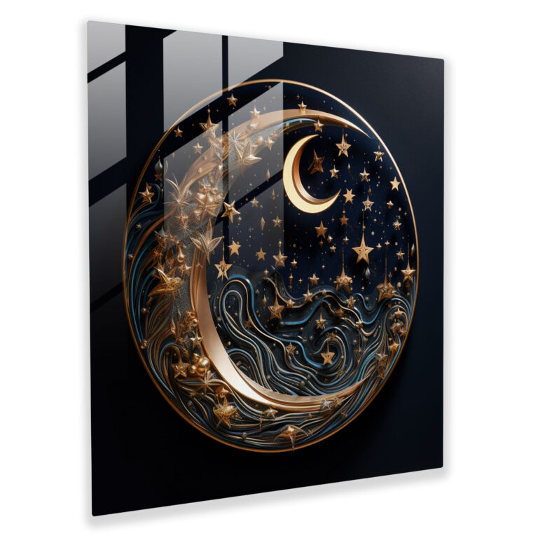 Midnight Enchantment Glass Wall Art - Midnight, Modern Art, Glass Print, Mystical Midnight Sky