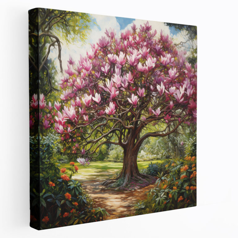 Regal Magnolia Canvas Print - Majestic Wall Art - Magnolia, Home Decoration, Vibrant Flowers, Canvas Wall Art