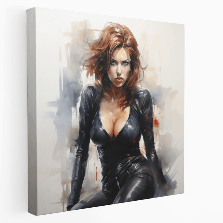Black Widow Watercolor Painting Canvas Print