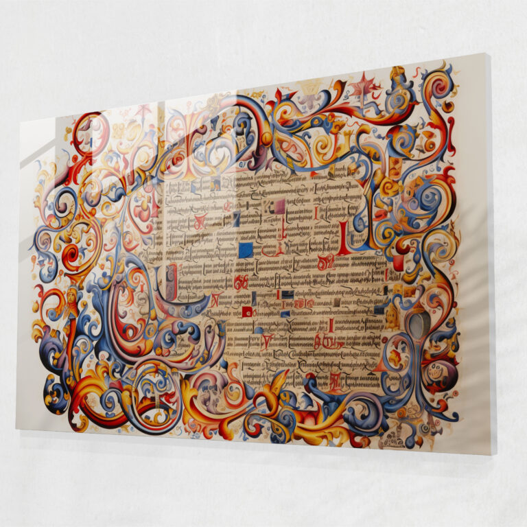 Medieval Manuscript Glass Print - Medieval, Illuminated Manuscript, Glass Print, Artistic Mastery
