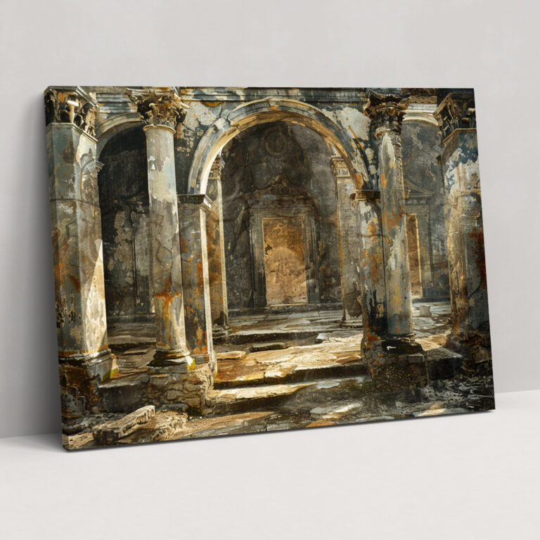 Michelangelo Ancient Ruins Canvas Print - Michelangelo, Home Decoration, Michelangelo, Wall Decoration