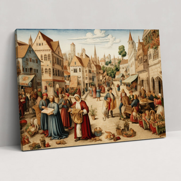 Medieval Marketplace Wall Art - Medieval, Wall Art, Canvas Print, Canvas Wall Art