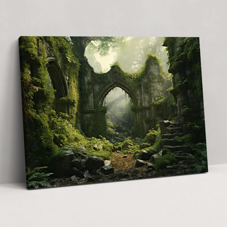 Medieval Castle Ruins Canvas Print - Medieval, Castle Ruins, Medieval, Overgrown Ivy