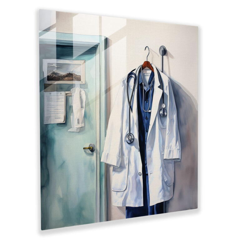 Medicine Profession Glass Print - Medicine, Stethoscope, Wall Decoration, Glass Wall Art