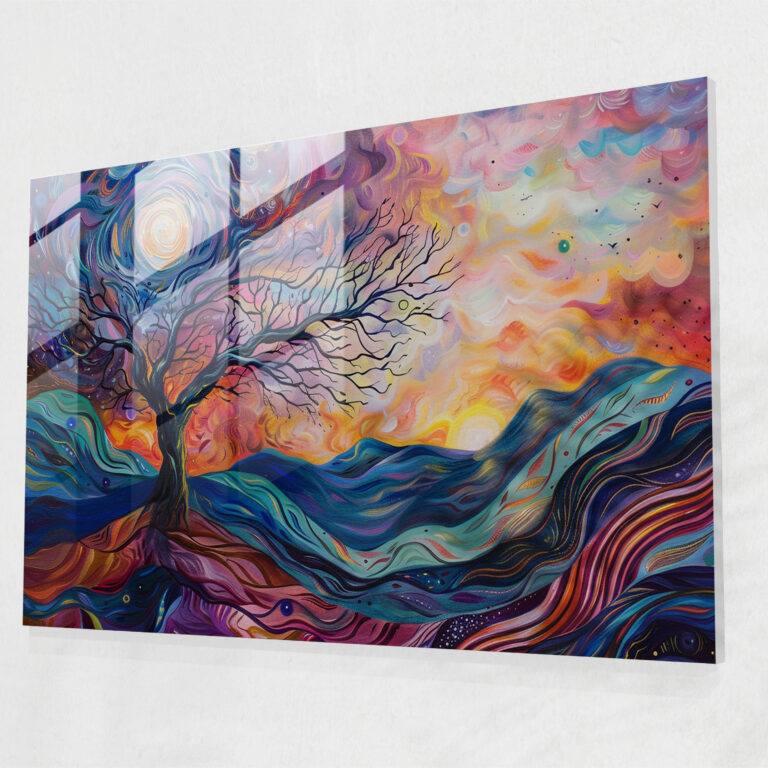 Metaphysical Painting Wall Decoration - Metaphysical Painting, Wall Decoration, Glass Art, Cosmic Landscape