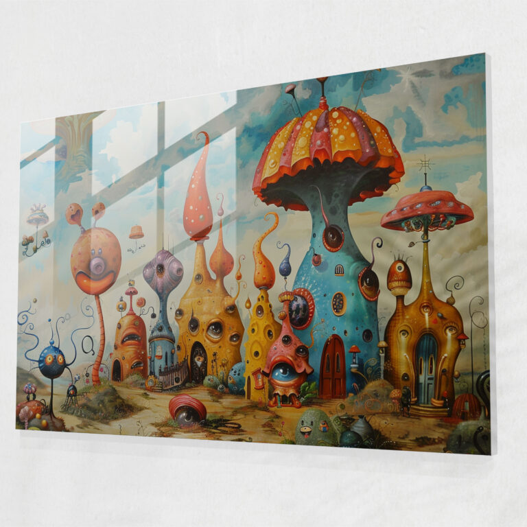 Metaphysical Glass Print - Metaphysical Painting, Metaphysical Painting, Home Decoration, Glass Print