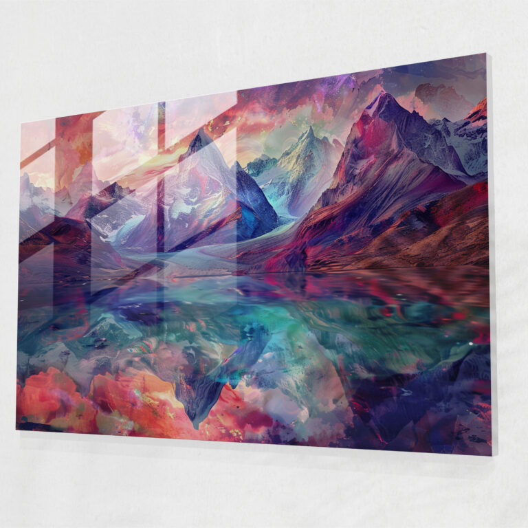 Metaphysical Painting Wall Decoration - Metaphysical Painting, Metaphysical Painting, Mountains, Glass Print