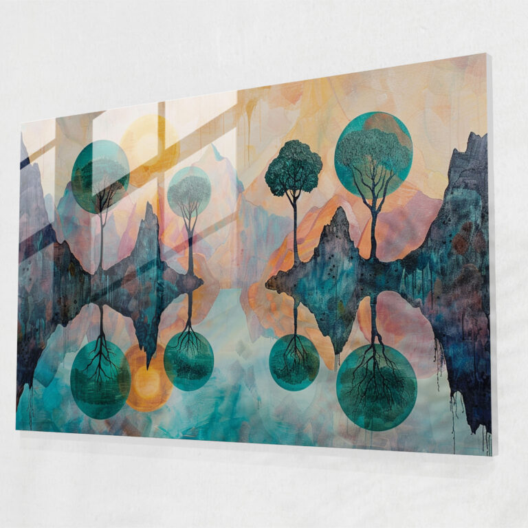 Metaphysical Painting Glass Art - Metaphysical Painting, Landscape, Otherworldly, Metaphysical Painting