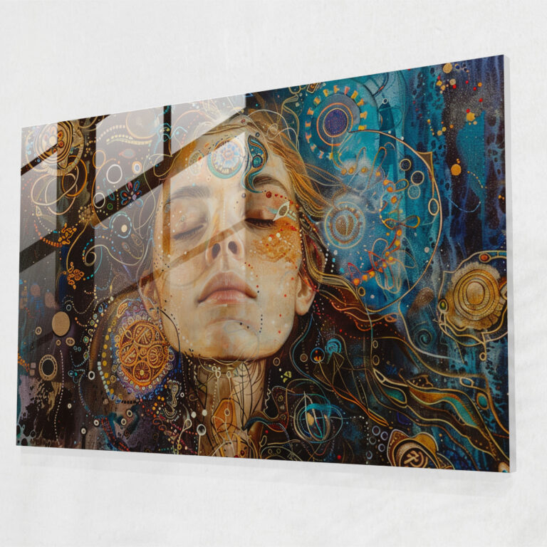 Metaphysical Painting Modern Art - Metaphysical Painting, Glass Wall Art, Glass Print, Portrait
