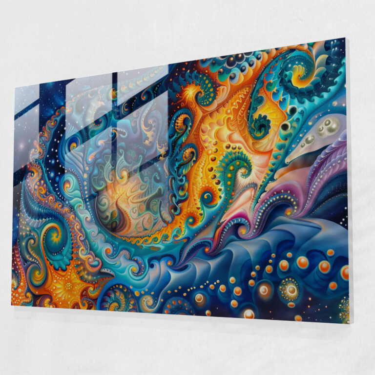 Metaphysical Painting Glass Print - Metaphysical Painting, Wall Decoration, Metaphysical Painting, Glass Print