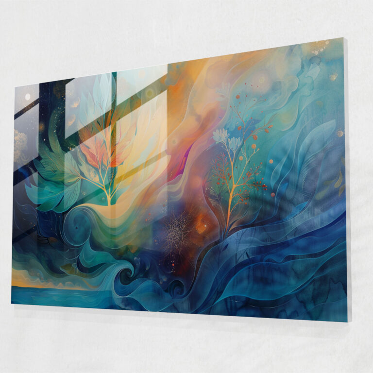 Metaphysical Painting Glass Print - Metaphysical Painting, Wall Decoration, Glass Wall Art, Home Decoration