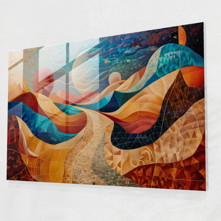 Metaphysical Painting Glass Print - Metaphysical Painting, Wall Decoration, Metaphysical Painting, Glass Art