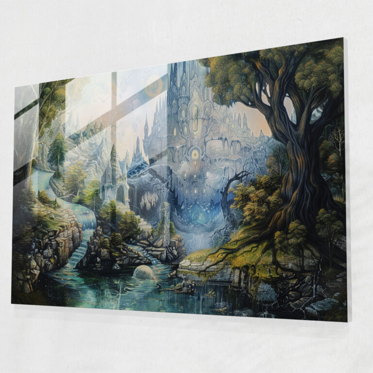 Metaphysical Painting Modern Art - Metaphysical Painting, Home Decoration, Glass Print, Modern Art