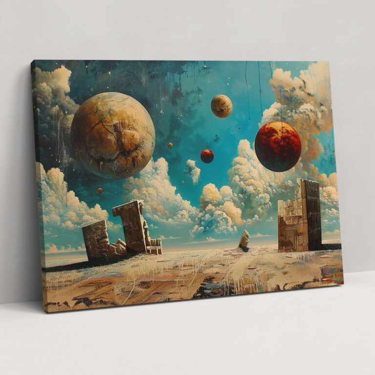Metaphysical Painting Wall Art - Metaphysical Painting, Floating Objects, Wall Art, Home Decoration