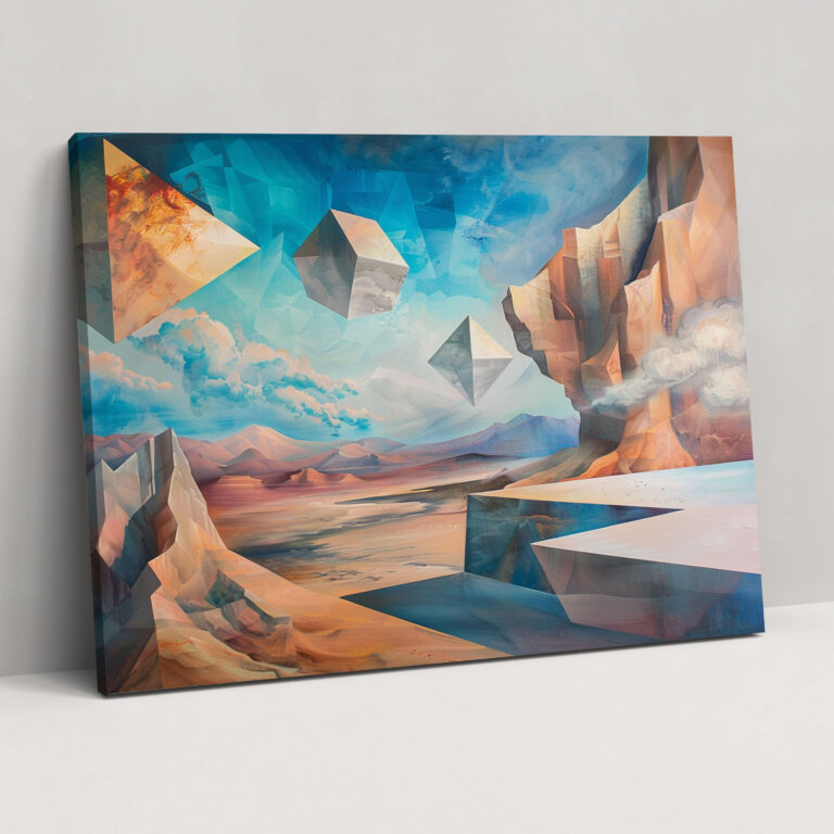 Metaphysical Painting Canvas Print: Geometric Shapes - Metaphysical Painting, Canvas Print, Wall Decoration, Canvas