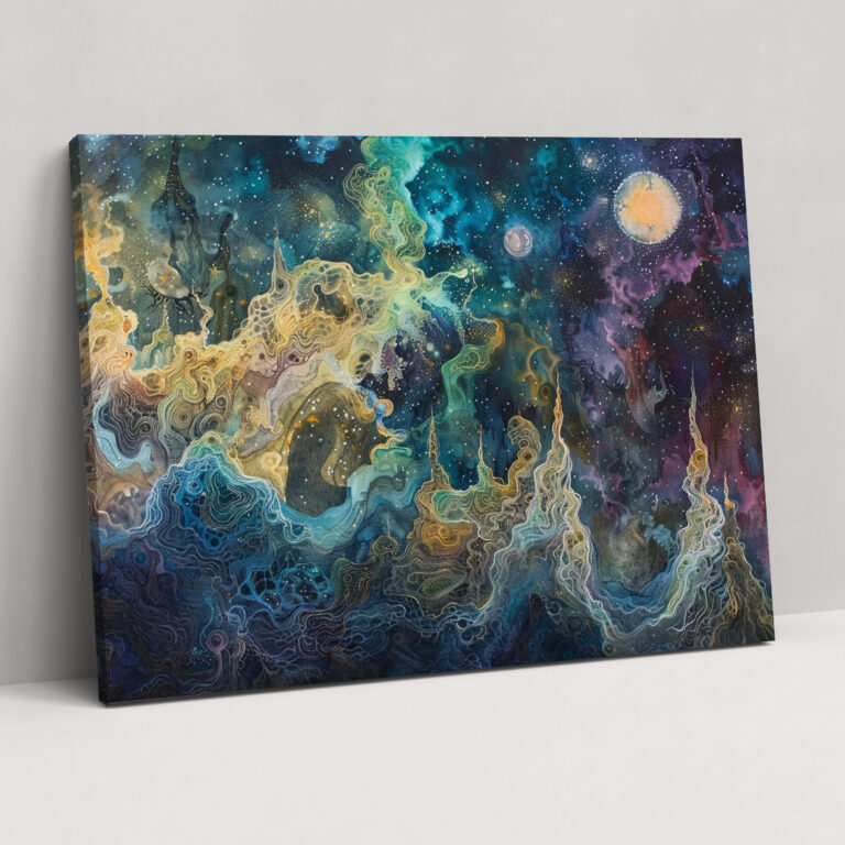 Metaphysical Painting Wall Art: Cosmic Beings - Metaphysical Painting, Canvas, Wall Decoration, Home Decoration