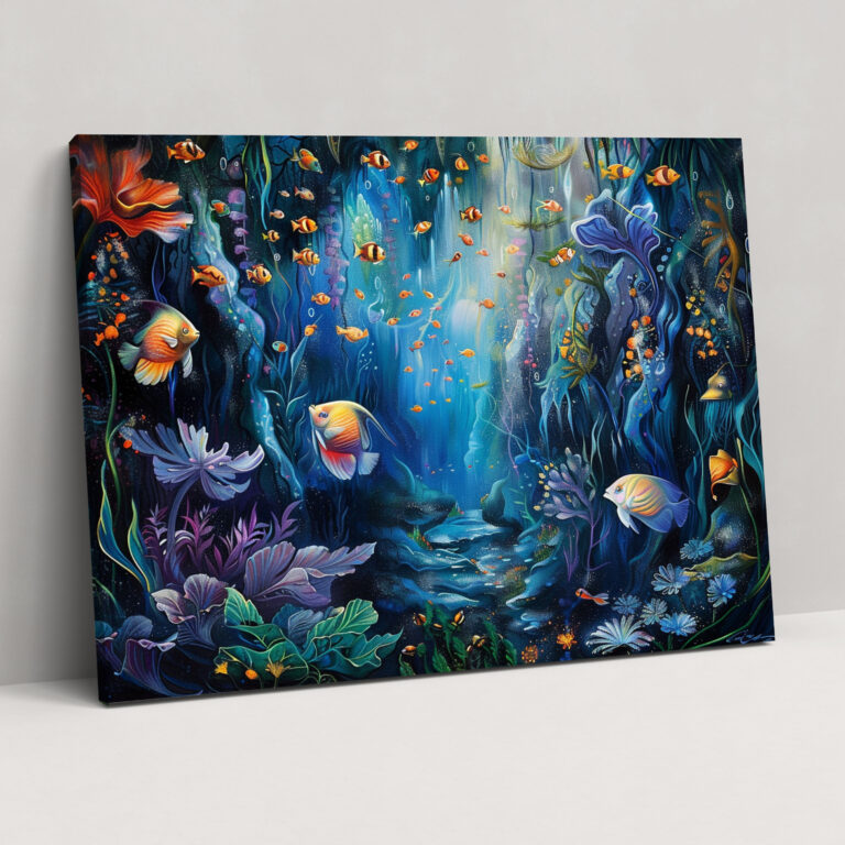 Metaphysical Painting Canvas Print: Underwater Vision - Metaphysical Painting, Wall Art, Wall Decoration, Canvas Wall Art