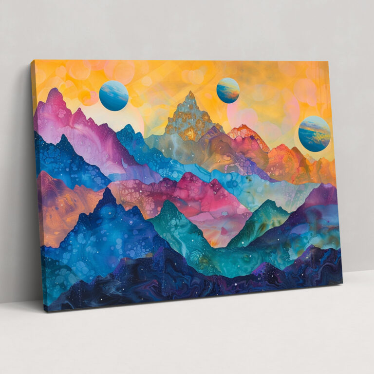 Metaphysical Painting Wall Art: Mystic Mountains - Metaphysical Painting, Canvas, Canvas Wall Art, Wall Art