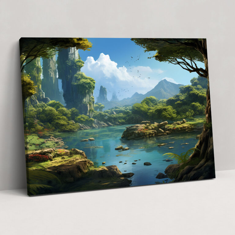 Mesolithic Canvas Print - Serene Lakes And Lush Forests Landscape - Mesolithic, Canvas Print, Wall Decoration, Canvas Wall Art