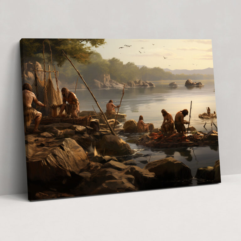 Mesolithic Wall Art - Fishing Scene - Mesolithic, Mesolithic, Fishing Scene, Wall Art