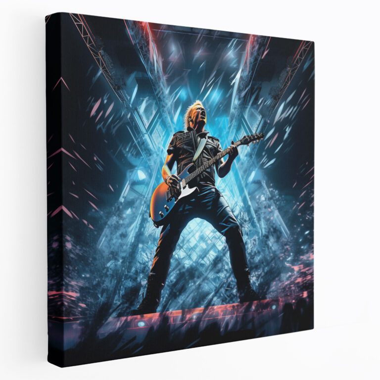 Metallica Digital Art Canvas Print - Metallica, Digital Artwork, Iconic Imagery, Futuristic Elements
