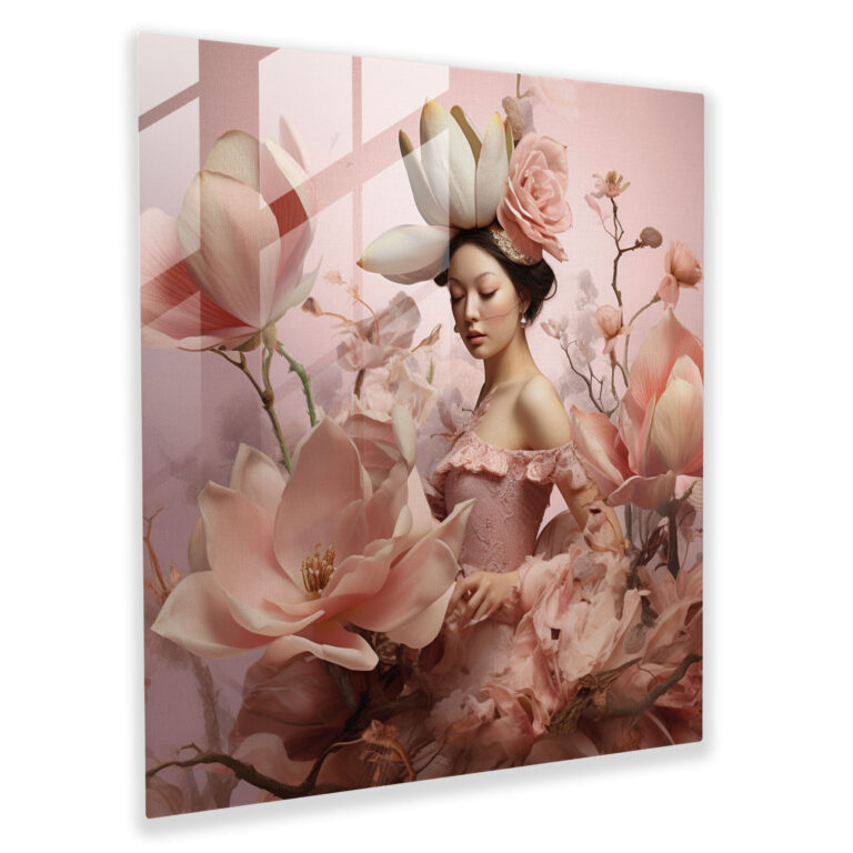 Magnolia Glass Print - Enchanting Fusion - Magnolia, Glass Wall Art, Home Decoration, Enchanting Charm