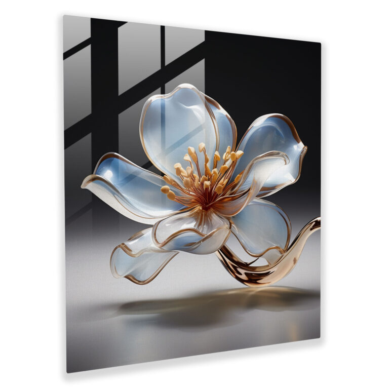 Magnolia Glass Sculpture - Magnolia, Wall Decoration, Modern Art, Contemporary Sculpture