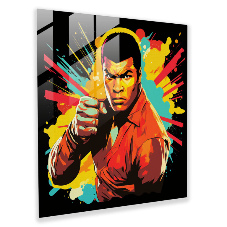 Muhammad Ali Pop Art Glass Print - Muhammad Ali, Muhammad Ali, Glass Print, Wall Decoration