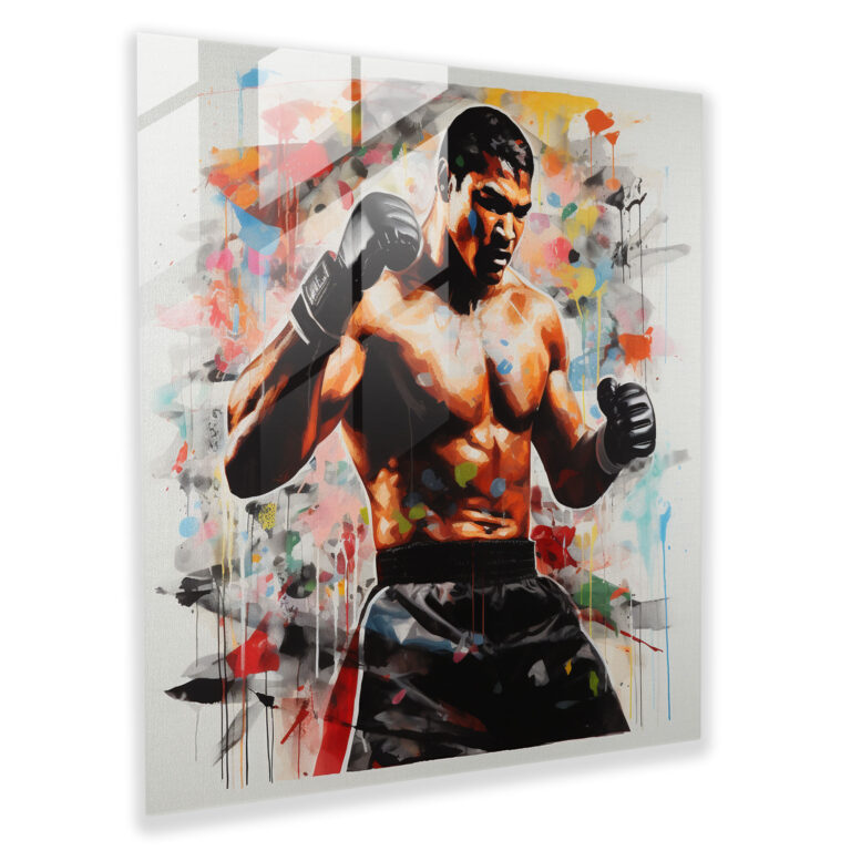 Muhammad Ali Collage Glass Print - Muhammad Ali, Iconic Moments, Muhammad Ali, Glass Wall Art