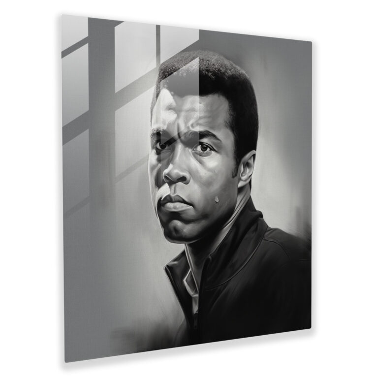 Muhammad Ali Realistic Portrait Glass Print - Muhammad Ali, Glass Print, Glass Art, Home Decoration