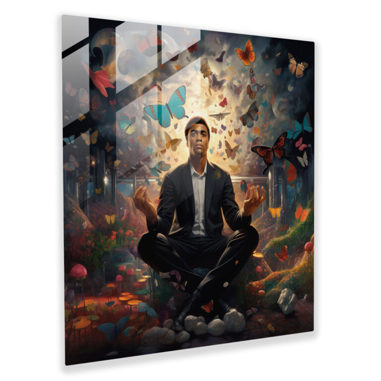 Muhammad Ali Surreal Artwork Glass Print - Muhammad Ali, Home Decoration, Muhammad Ali, Glass Art