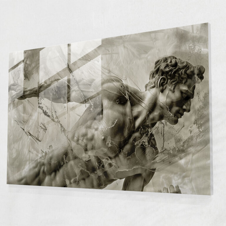 Michelangelo Glass Print: Sculptural Beauty - Michelangelo, Michelangelo, High Quality, Glass Art
