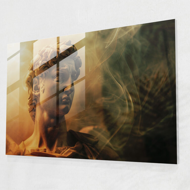 Michelangelo Glass Print: Statue Of David - Michelangelo, Glass Wall Art, Glass Art, Glass Print