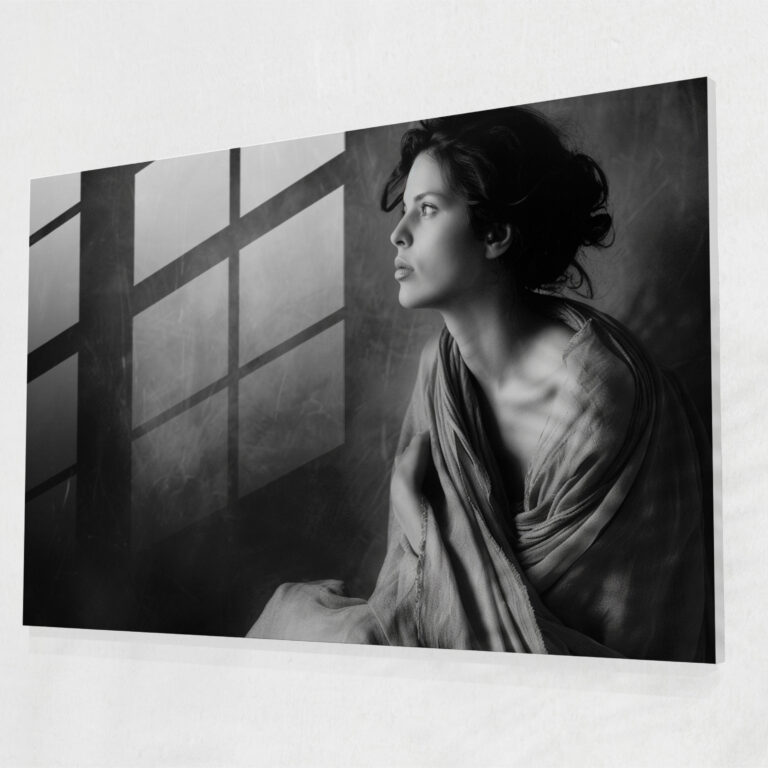 Michelangelo Home Decoration - Contemplative Woman - Michelangelo, Home Decoration, Glass Art, Wall Decoration