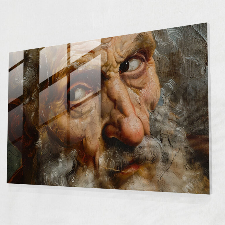 Michelangelo Home Decoration - Iconic Figure Portrait - Michelangelo, Glass Art, Wall Decoration, Michelangelo