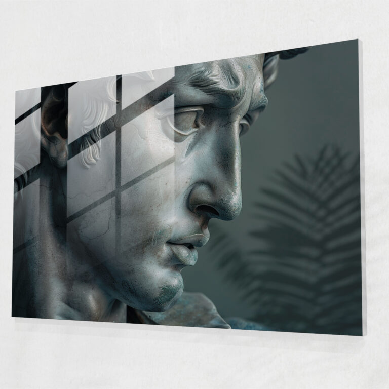 Michelangelo Glass Print - Majestic Male Figure - Michelangelo, Wall Decoration, Michelangelo, Modern Art
