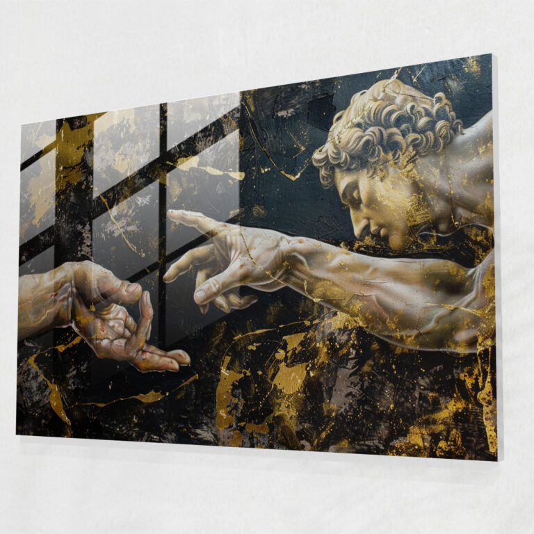 Michelangelo Glass Wall Art - Creation Of Adam - Michelangelo, Glass Wall Art, Modern Art, Michelangelo